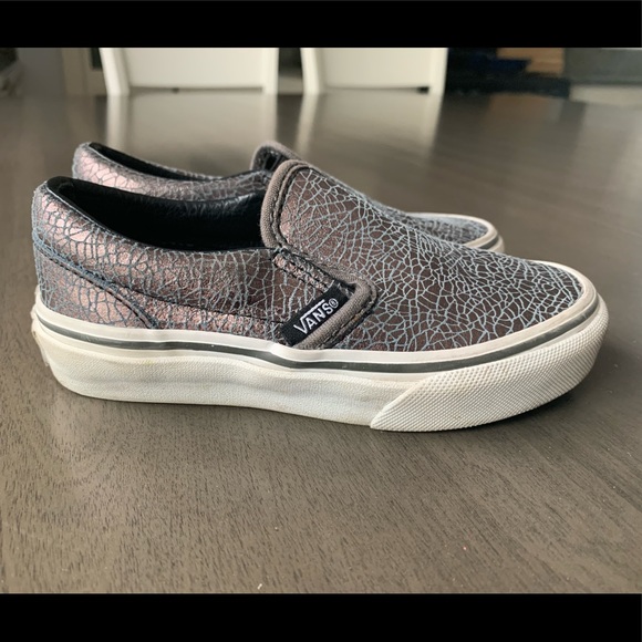 Silver/pewter Vans. Super cute. Very good condition. Unique. Sold out. - Picture 2 of 6